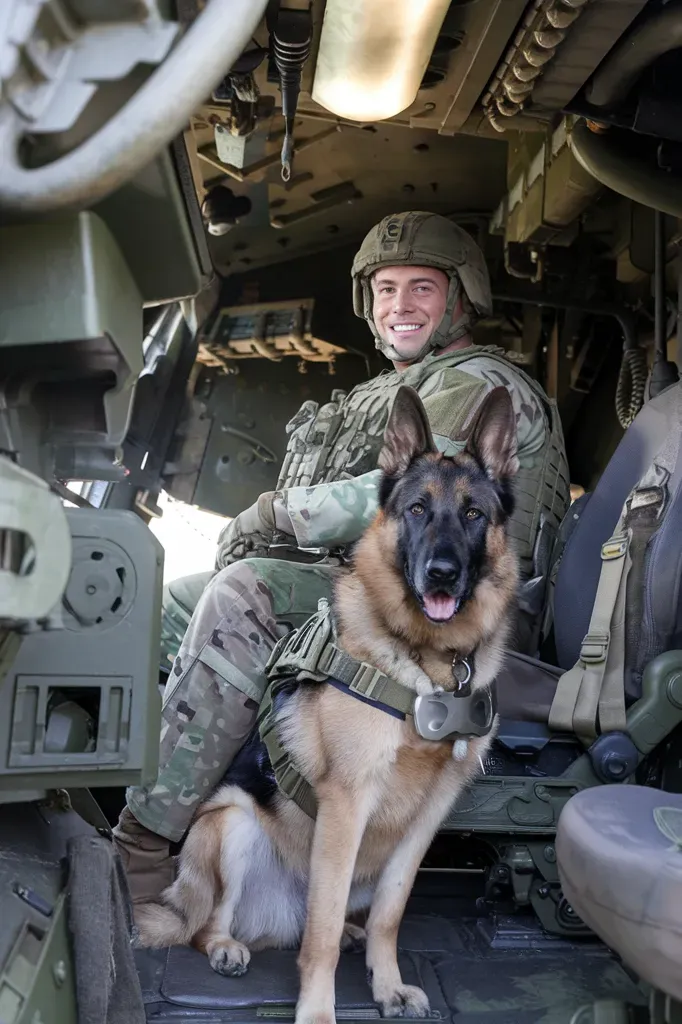 24+ Images of Dogs Who Stand Tall for Their Soldier Companions