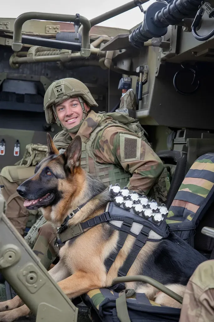 24+ Images of Dogs Who Stand Tall for Their Soldier Companions