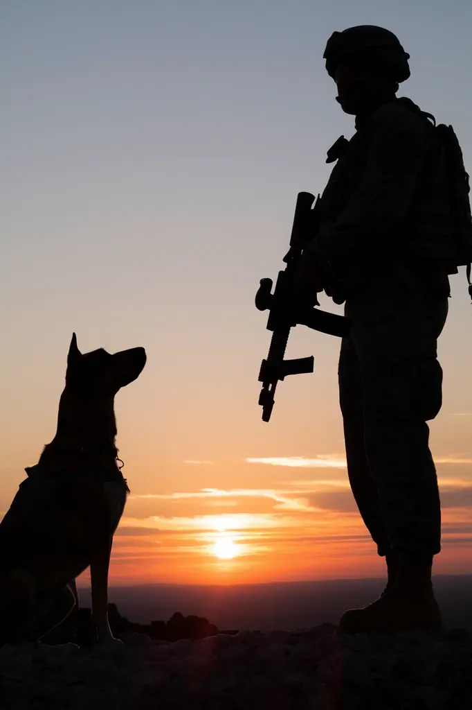 24+ Images of Dogs Who Stand Tall for Their Soldier Companions