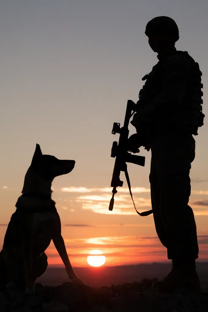 24+ Images of Dogs Who Stand Tall for Their Soldier Companions