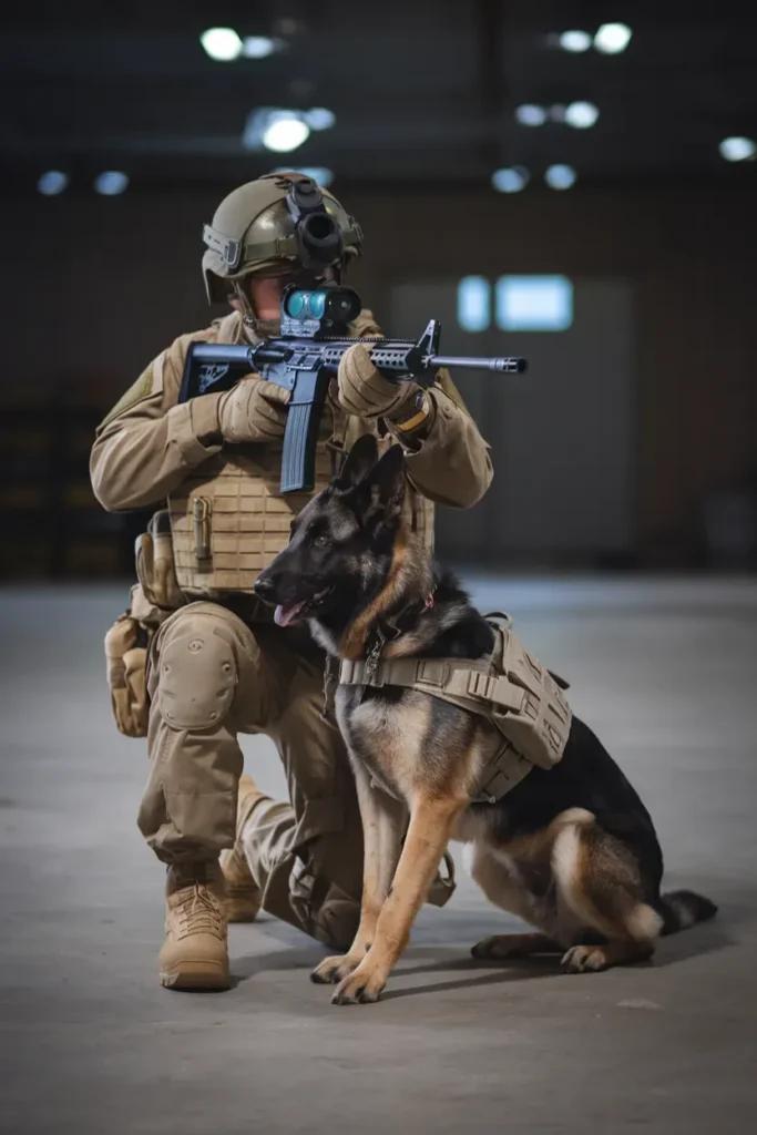 24+ Images of Dogs Who Stand Tall for Their Soldier Companions