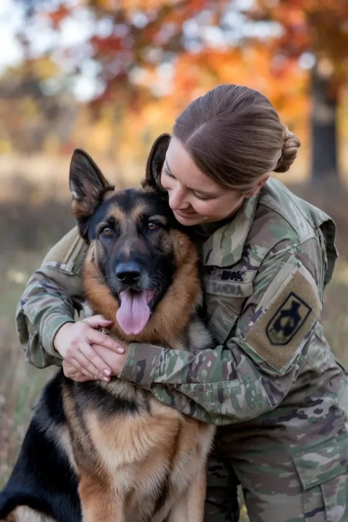 24+ Images of Dogs Who Stand Tall for Their Soldier Companions